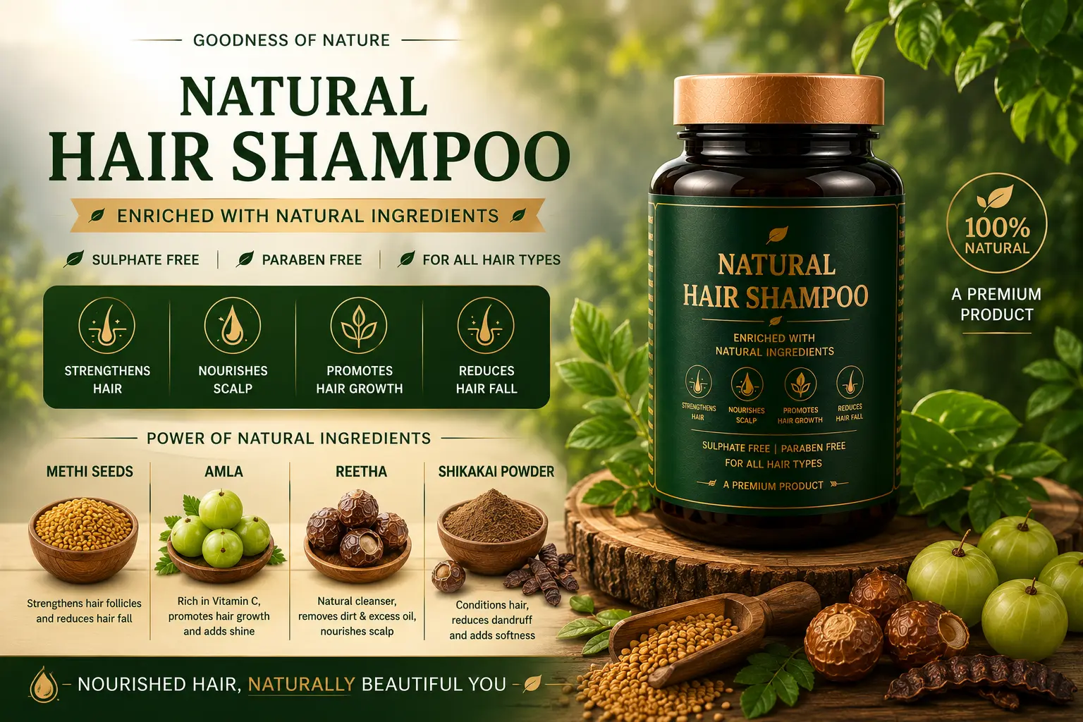 SKGK Herbal Hair Shampoo Powder - Ayurvedic Natural Shampoo for Hair Fall Care and Hair Growth Support